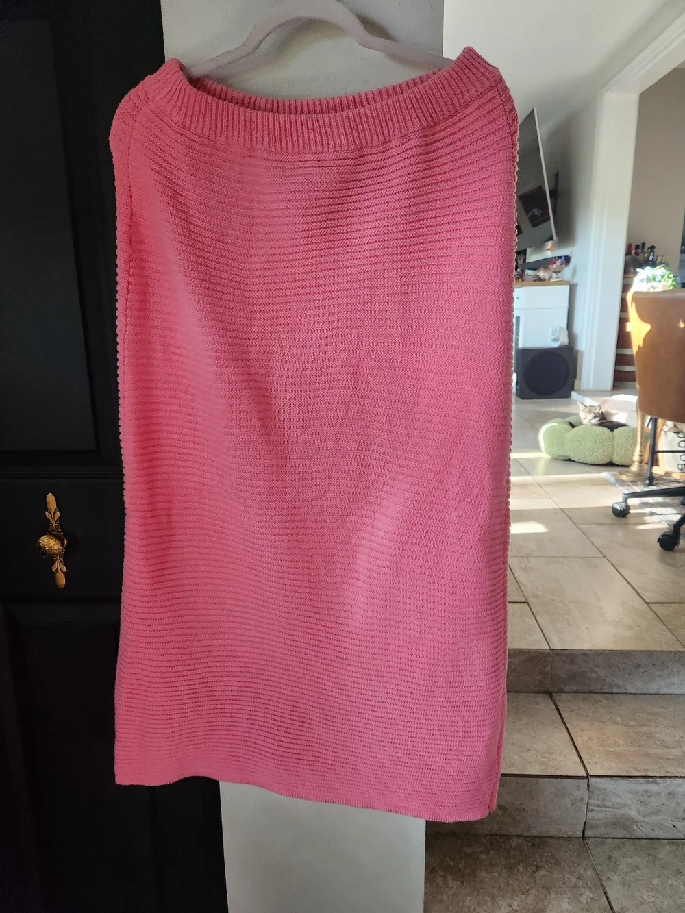 Le Lis Pink Ribbed Midi Skirt